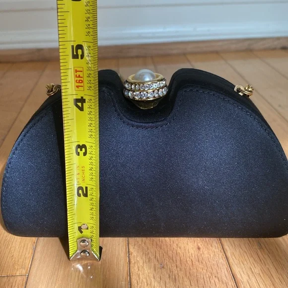 Vintage Black Rodo Italy Silk Bag Clutch Evening Bag - Picture 9 of 12